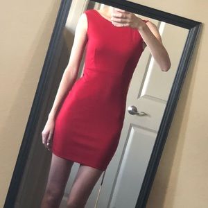 Red mini dress